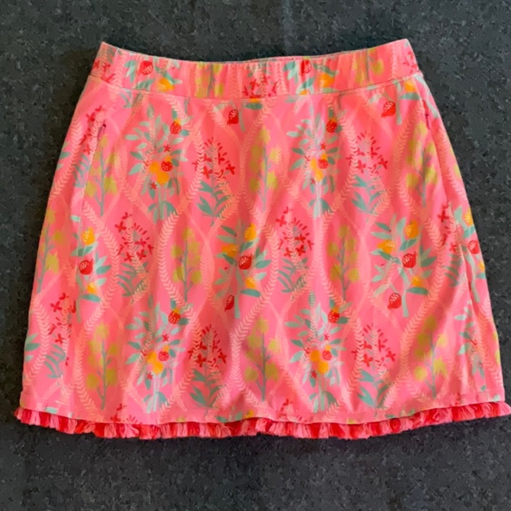 Spartina Floral Pink Skort with Fringe